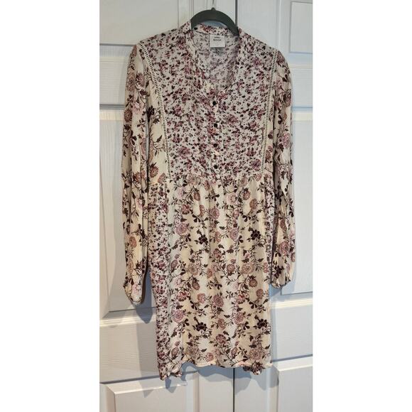 Knox Rose Boho Prairie Floral Print Peasant Babydoll Dress Oversized - Picture 5 of 8
